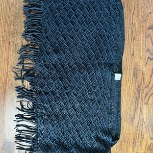 Black fringe infinity scarf
